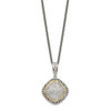 Sterling Silver w/14k Yellow Gold True Two-tone 1/10ctw. Diamond 18in Necklace