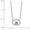 14k White Gold Oval Peridot and Diamond 18in. Necklace
