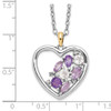 Sterling Silver & 14k Yellow Gold Accent Amethyst & Topaz & Diamond 18inch Necklace