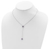 Sterling Silver Rhodium-plated Amethyst w/ 2in ext. Y-Necklace