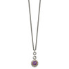 Sterling Silver w/Gold-tone Flash Gold-plated Amethyst Necklace