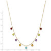 14k Yellow Gold Multi-color Gemstone Necklace w/ 2in ext.