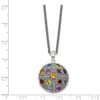 Sterling Silver w/14k Yellow Gold Antiqued Multi Gemstone Necklace