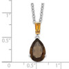 Sterling Silver & 14k Yellow Gold True Two-tone Accent Smoky Quartz & Citrine Necklace