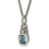 Sterling Silver Sky Blue Topaz & Diamond Necklace