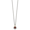 Sterling Silver w/14k Yellow Gold Diamond & Garnet Necklace QTC669