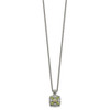 Sterling Silver w/14k Yellow Gold Diamond & Peridot Necklace