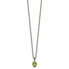 Sterling Silver w/14k Yellow Gold Peridot & Diamond Necklace