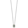 Sterling Silver w/ 14k Yellow Gold Accent Light Swiss Blue Topaz Necklace QTC1616