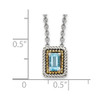 Sterling Silver w/ 14k Yellow Gold Accent Light Swiss Blue Topaz Necklace QTC1616