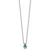 Sterling Silver w/14k Yellow Gold Blue Topaz Necklace QTC782