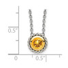 Sterling Silver w/ 14k Yellow Gold Accent Citrine Necklace QTC1644