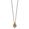 Sterling Silver w/ 14k Yellow Gold Accent Citrine Necklace QTC1650