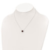 Sterling Silver Rhodium-plated Square Garnet w/2 in ext. Necklace