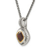 Sterling Silver w/14k Yellow Gold Garnet Necklace QTC675