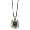 Sterling Silver w/14k Yellow Gold Antiqued Cabochon Onyx Necklace