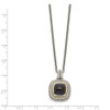 Sterling Silver w/14k Yellow Gold Antiqued Cabochon Onyx Necklace