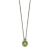 Sterling Silver w/ 14k Yellow Gold Accent Peridot Necklace QTC1653