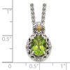 Sterling Silver w/ 14k Yellow Gold Accent Peridot Necklace QTC1653