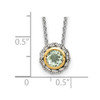 Sterling Silver w/ 14k Yellow Gold Accent Green Quartz Necklace
