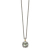 Sterling Silver w/ 14k Yellow Gold Polished Green Quartz Necklace