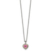 Sterling Silver w/14k Yellow Gold 8mm Created Pink Sapphire Necklace