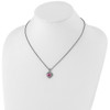 Sterling Silver w/14k Yellow Gold 8mm Created Pink Sapphire Necklace