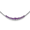 Sterling Silver Rhodium-plated Amethyst Pendant Necklace
