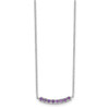 Sterling Silver Rhodium Plated Amethyst Bar w/2in ext Necklace