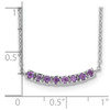 Sterling Silver Rhodium Plated Amethyst Bar w/2in ext Necklace