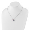 Sterling Silver & 14k Yellow Gold Accent Blue Topaz & Diamond Dragonfly 18inch Necklace