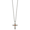 Sterling Silver w/14k Yellow Gold Garnet Cross Necklace