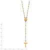 17" w/3 in ext 14k Tri-color Gold Bead Rosary Necklace