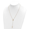 17" w/3 in ext 14k Tri-color Gold Bead Rosary Necklace