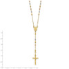 14K Tri-color Gold Polished Faceted Beads Rosary Necklace