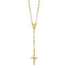 14k Yellow Gold Polished Faceted Beads Rosary Necklace