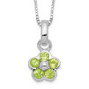 Sterling Silver Peridot Flower Pendant Necklace