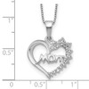 Sterling Silver Rhodium-plated Diamond Mom Necklace QG2670-16