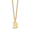 14k Yellow Gold Cutout Letter B Initial Necklace