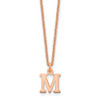 14k Rose Gold Cutout Letter M Initial Necklace