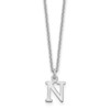 14k White Gold Cutout Letter N Initial Necklace