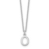 14k White Gold Cutout Letter O Initial Necklace