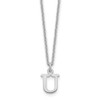 14k White Gold Cutout Letter U Initial Necklace