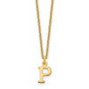 14k Yellow Gold Cutout Letter P Initial Necklace