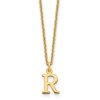 14k Yellow Gold Cutout Letter R Initial Necklace