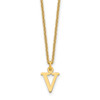 14k Yellow Gold Cutout Letter V Initial Necklace