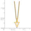 14k Yellow Gold Cutout Letter V Initial Necklace