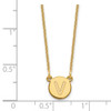 14k Yellow Gold Tiny Circle Block Letter V Initial Necklace