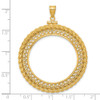 14k Yellow Gold Filigree w/ Rope Screw Top For Coin Bezel Pendant 37 mm