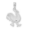 Sterling Silver Polished/Textured Flat Rooster Pendant